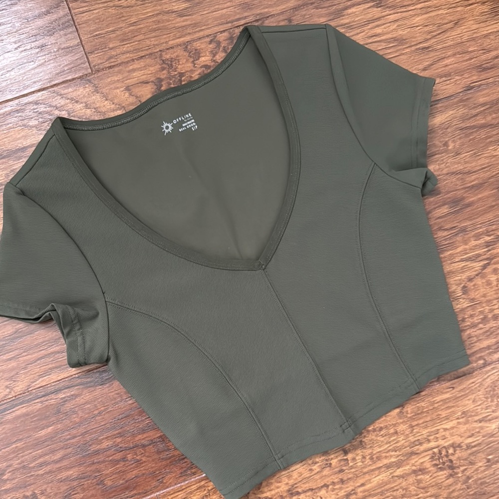 Aerie V-Neck Cropped Top